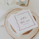 "That's Amore" Handwritten Bridal Shower Napkin<br><div class="desc">This beautiful Italian inspired bridal shower design features handwritten style cursive lettering accented with a wavy scribble ribbon border in tomato red. Hand drawn illustrations of bow tie pasta, wine, and a Sicilian lemon complete the design for a summery Amalfi Coast look. These elegant Mediterranean bridal shower napkins feature "that's...</div>