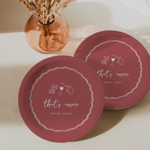 "That's Amore" Handwritten Bridal Shower Paper Plate