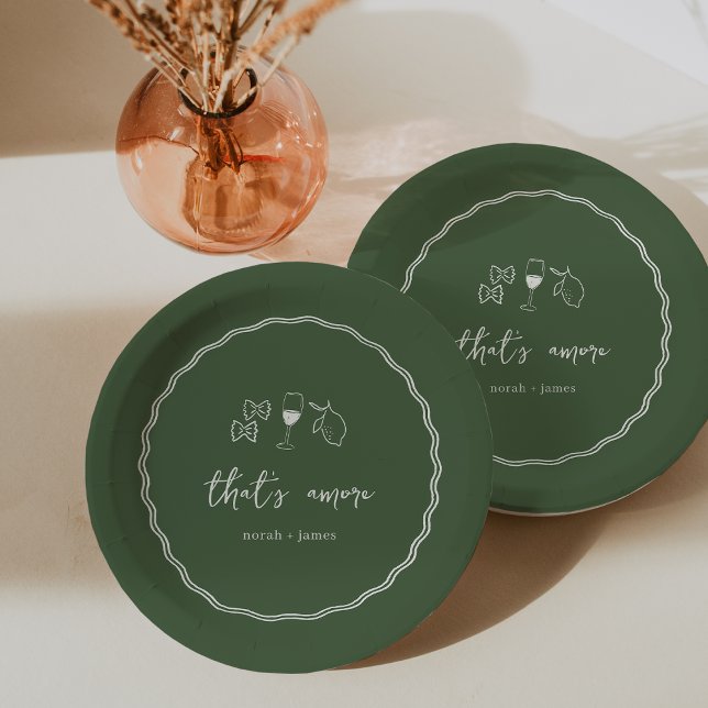 "That's Amore" Handwritten Bridal Shower Paper Plate (Creator Uploaded)