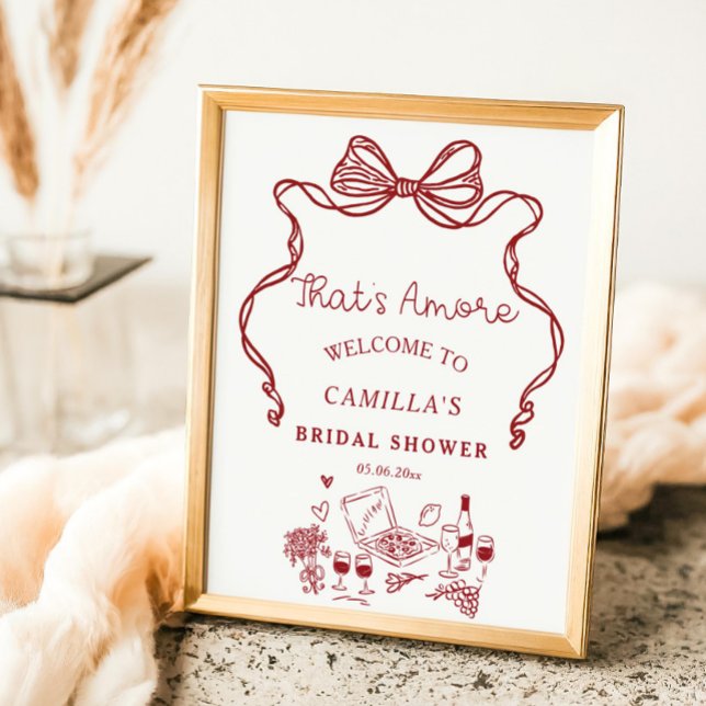 That's Amore Handwritten Bridal Shower Welcome Poster (Creator Uploaded)