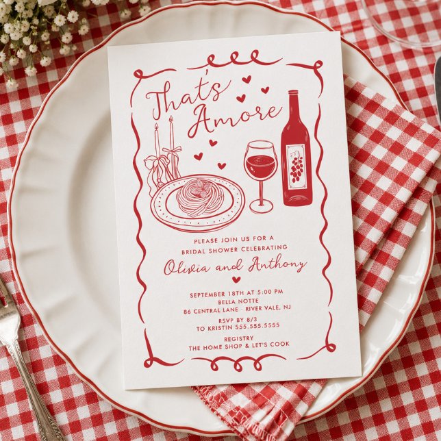 That's Amore Italian Bridal Shower Invitation (Creator Uploaded)