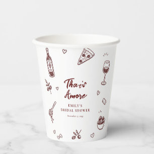 That's Amore Italian Bridal Shower Invitation Paper Cups