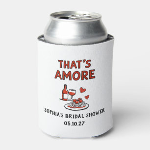 That's Amore Italian Bridal Shower Whimsical Red Can Cooler