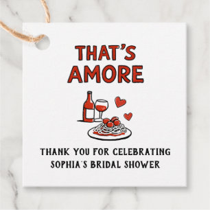 That's Amore Italian Bridal Shower Whimsical Red Favour Tags