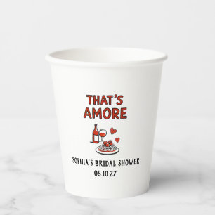 That's Amore Italian Bridal Shower Whimsical Red Paper Cups