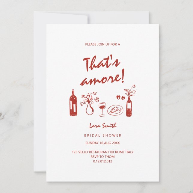 That's Amore Italian bride bridal shower card (Front)
