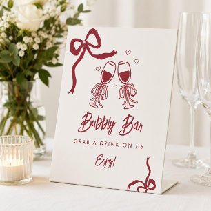 That's Amore Italian Bubbly Bar Bridal Shower Pedestal Sign