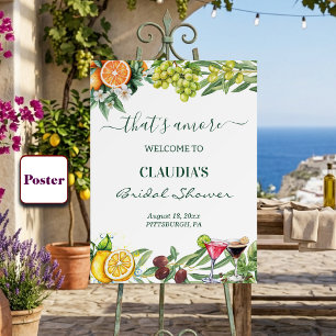 That's Amore Italian Citrus Bridal Shower Welcome Poster