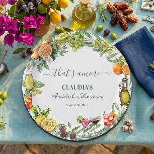 That's Amore Italian Citrus Cocktail Bridal Shower Paper Plate