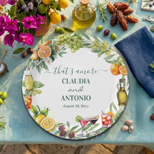 That's Amore Italian Citrus Wedding Paper Plate