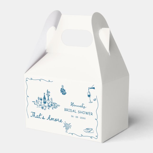 That's Amore Italian Drawn Engagemen Bridal Shower Favour Box (Front Side)