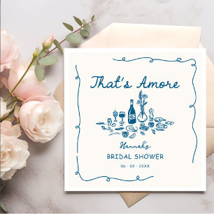 That's Amore Italian Drawn Engagemen Bridal Shower Napkin
