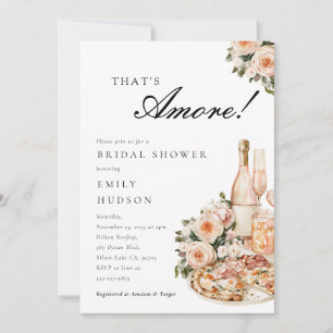 That's Amore Italian Elegant Pizza Bridal Shower Invitation