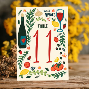 That's Amore Italian Food Charming CUSTOM Wedding  Table Number