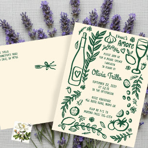 That's Amore Italian Food CUSTOM Bridal Shower Postcard