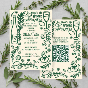 That's Amore Italian Food CUSTOM Bridal Shower QR  Invitation