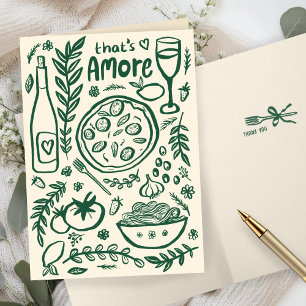 That's Amore Italian Food CUSTOM Bridal SHower  Thank You Card
