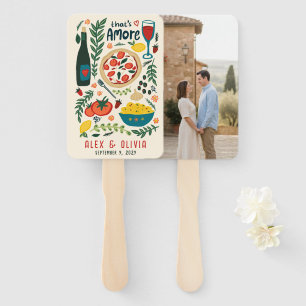 That's Amore Italian Food CUSTOM PHOTO Wedding  Hand Fan