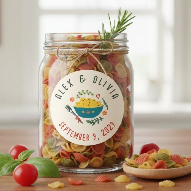 That's Amore Italian Food CUSTOM Wedding  Classic Round Sticker (That's Amore Italian Food Pasta CUSTOM Wedding Favors Classic Round Sticker
)