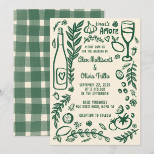 That's Amore Italian Food CUSTOM Wedding Party Invitation
