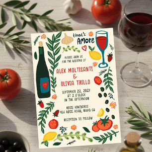 That's Amore Italian Food CUSTOM Wedding Party  Invitation