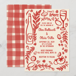 That's Amore Italian Food CUSTOM Wedding Party Invitation