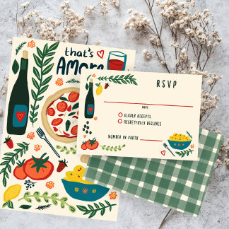 That's Amore Italian Food CUSTOM Wedding RSVP Card