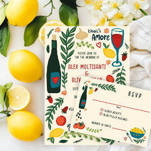 That's Amore Italian Food CUSTOM Wedding RSVP Card