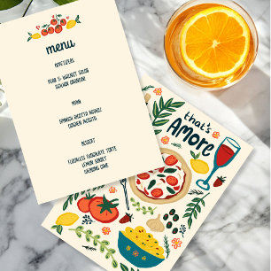 That's Amore Italian Food Love Whimsical CUSTOM Menu
