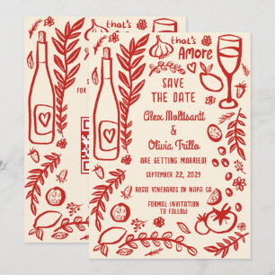 That's Amore Italian Food SAVE THE DATE Custom QR Invitation