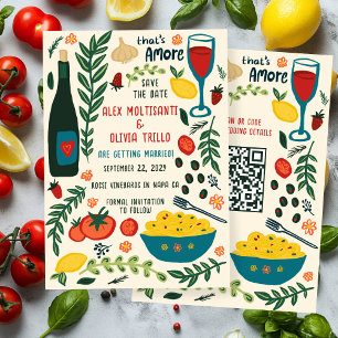 That's Amore Italian Food SAVE THE DATE Custom QR Invitation