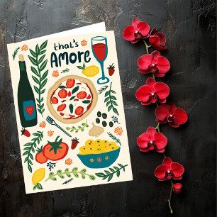 That's Amore Italian Food Valentine Love Whimsical Card