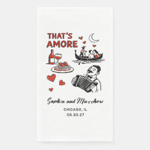 That's Amore Italian Funky Wedding Bridal Shower  Napkin