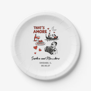 That's Amore Italian Funky Wedding Bridal Shower  Paper Plate