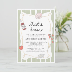 That's Amore Italian Hand Drawn Bridal Shower Invitation
