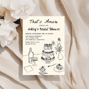 That's Amore Italian Hand Drawn Bridal Shower Invitation