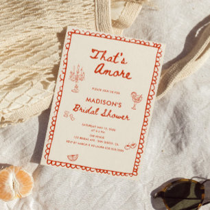 That's Amore Italian Hand Drawn Bridal Shower Invitation