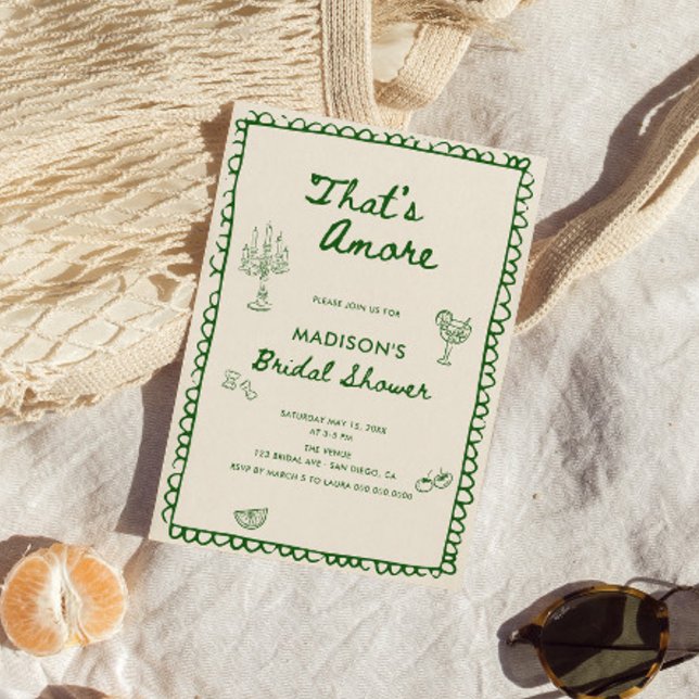 That's Amore Italian Hand Drawn Bridal Shower Invitation (Creator Uploaded)