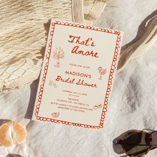 That's Amore Italian Hand Drawn Bridal Shower Invitation