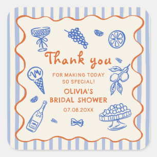 That's Amore Italian Hand Drawn Bridal Shower Square Sticker