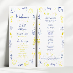 That's Amore Italian Hand Drawn Lemon Wedding Programme