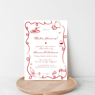 That's Amore Italian Hand Drawn Rehearsal Dinner Invitation