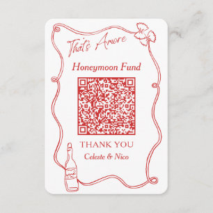 That's Amore Italian Honeymoon Fund QR Code Enclosure Card