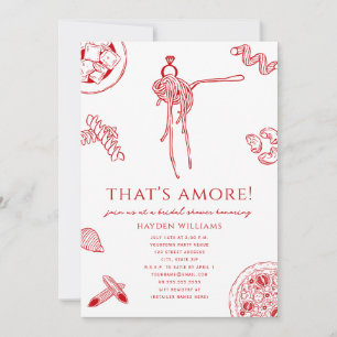 That's Amore Italian Red Bridal Wedding Shower Invitation