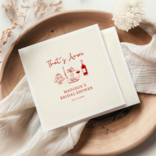 That's Amore Italian Red Hand Drawn Bridal Shower Napkin