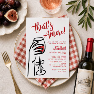 That's Amore Italian Red Wine Bridal Shower Invitation