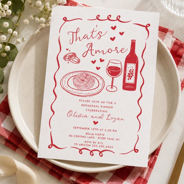 That's Amore Italian Rehearsal Dinner Invite (Creator Uploaded)