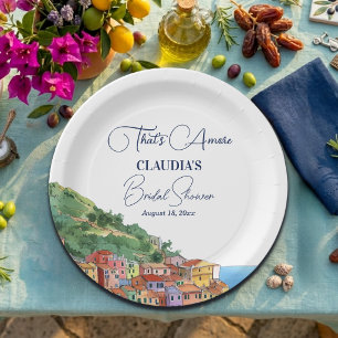 That's Amore Italian Riviera Bridal Shower Paper Plate