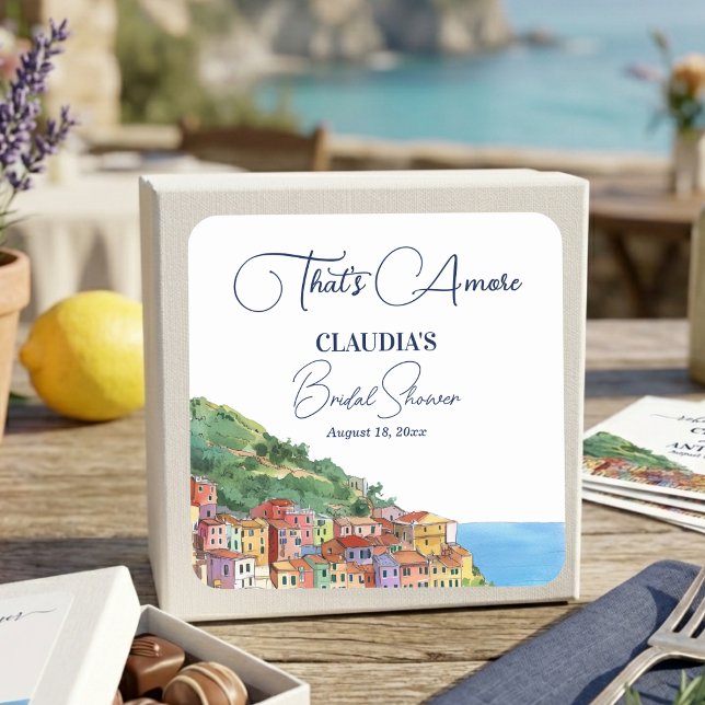 That's Amore Italian Riviera Bridal Shower Square Sticker (Creator Uploaded)
