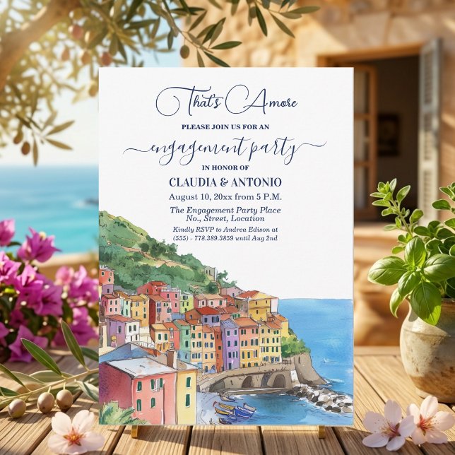 That's Amore Italian Riviera Engagement Party Invitation (Creator Uploaded)
